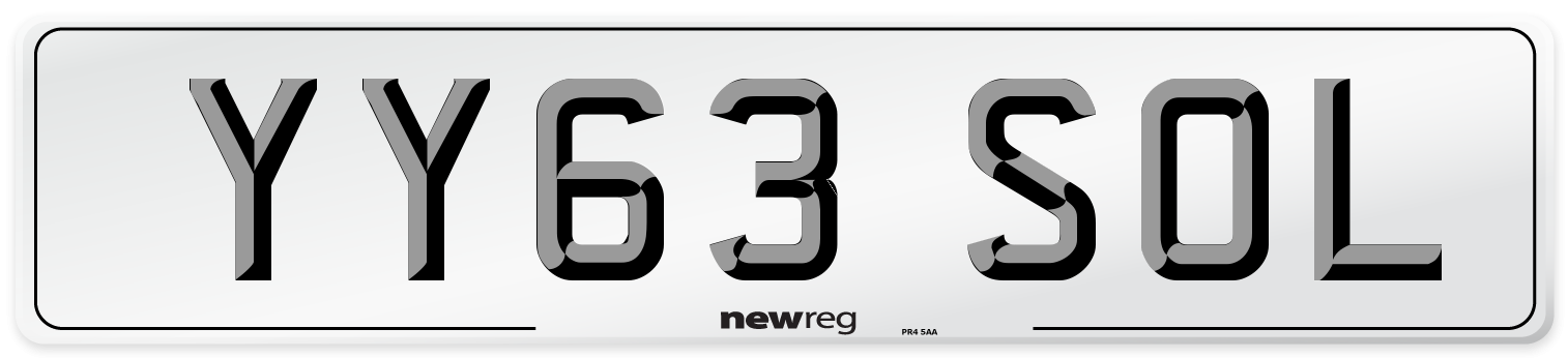 YY63 SOL Number Plate from New Reg